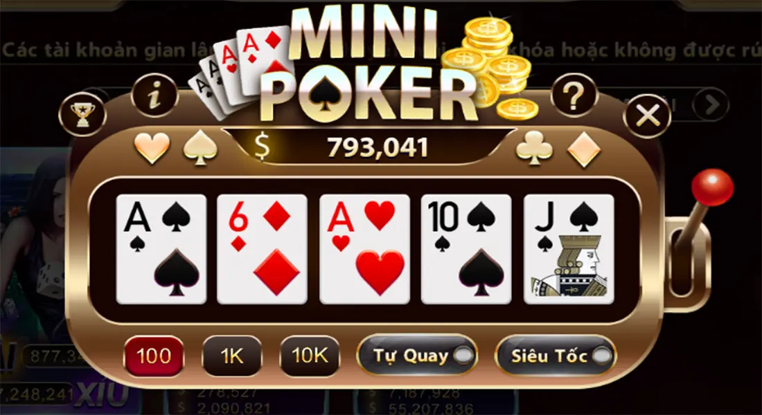 Hướng dẫn tham gia chơi game đánh bài mini poker trên Nhatvip 