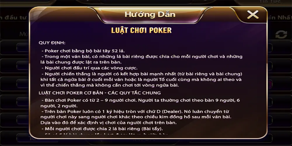 Khái quát về game danh bài đổi thưởng poker nhatvip 